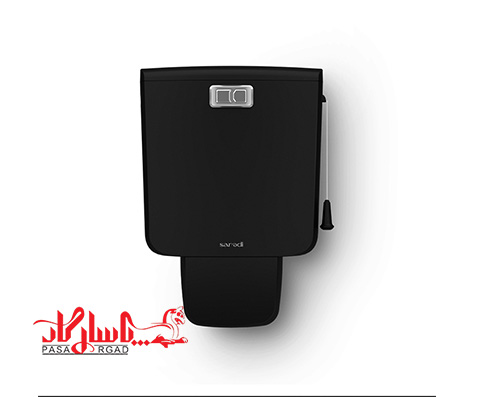 فلاش تانک کاسپین پلاس رنگ مشکی دکمه نقره ای ایمن آب(سارودی) + پک قبل کاشیکاری