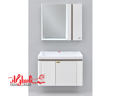کابینت PVC برند گلکسی کد ۱۲۲۰ با سنگ کورین ۶۷×۴۰ کابینت روشویی گلکسی ۱۲۲۰ با بدنه ضدآب و رویه کورین کابینت گلکسی کد ۱۲۲۰ با صفحه کورین ۶۷×۴۰